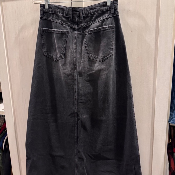 Free People We The Free Come As You Are Denim Maxi Skirt Black size 6 - Picture 10 of 12
